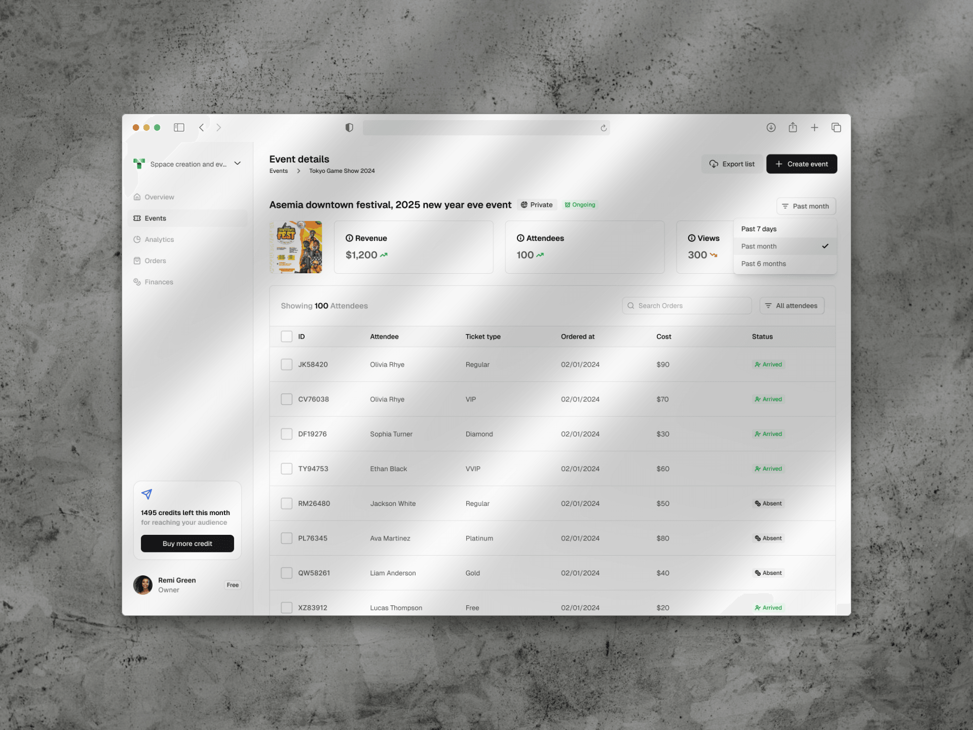 Teeket Africa web app interface