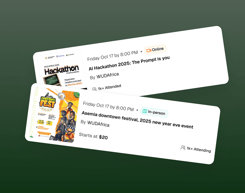 Teeket Africa web app interface